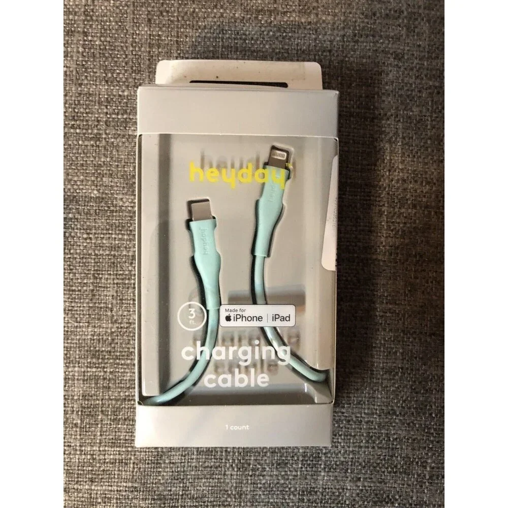 Heyday Turquoise 3 ft USB-C Charging Cable for iPhone and iPad